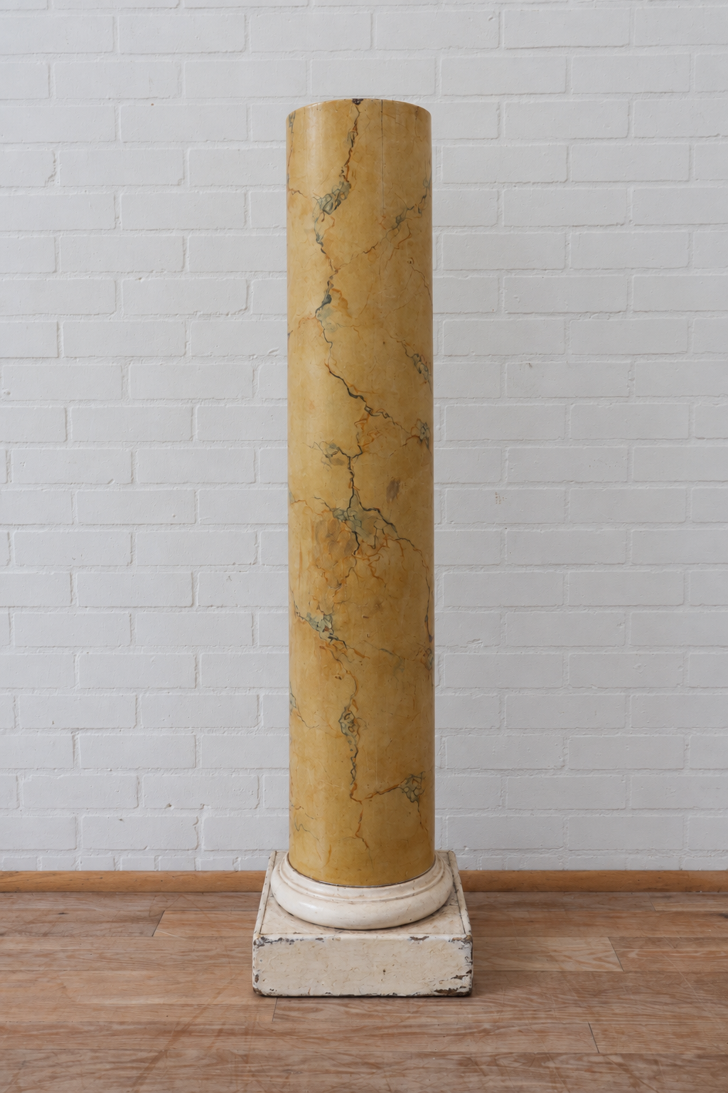19th cent. Faux Marble Wood Column