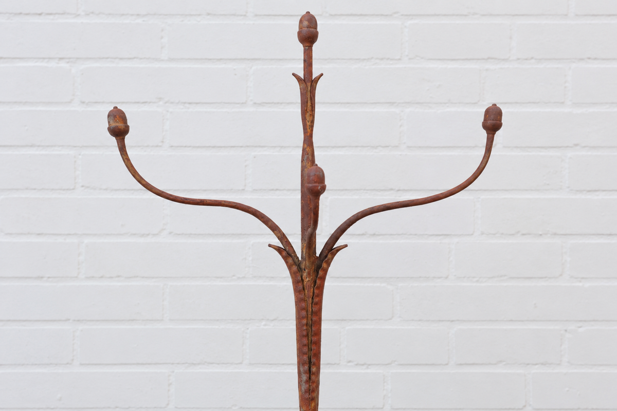 Pair English Cast and Wrought Iron Hat Stands