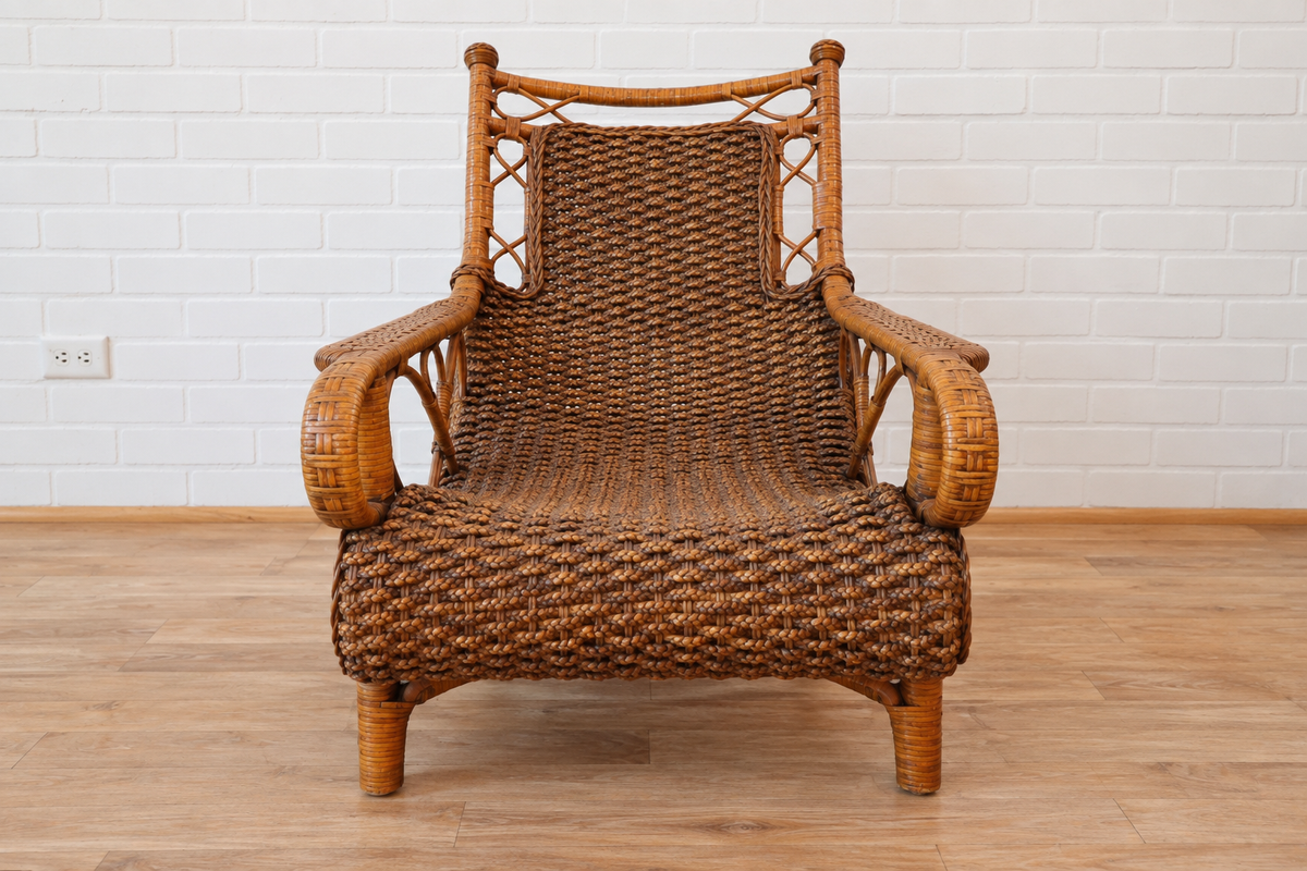 Pair of Rattan Lounge Chairs
