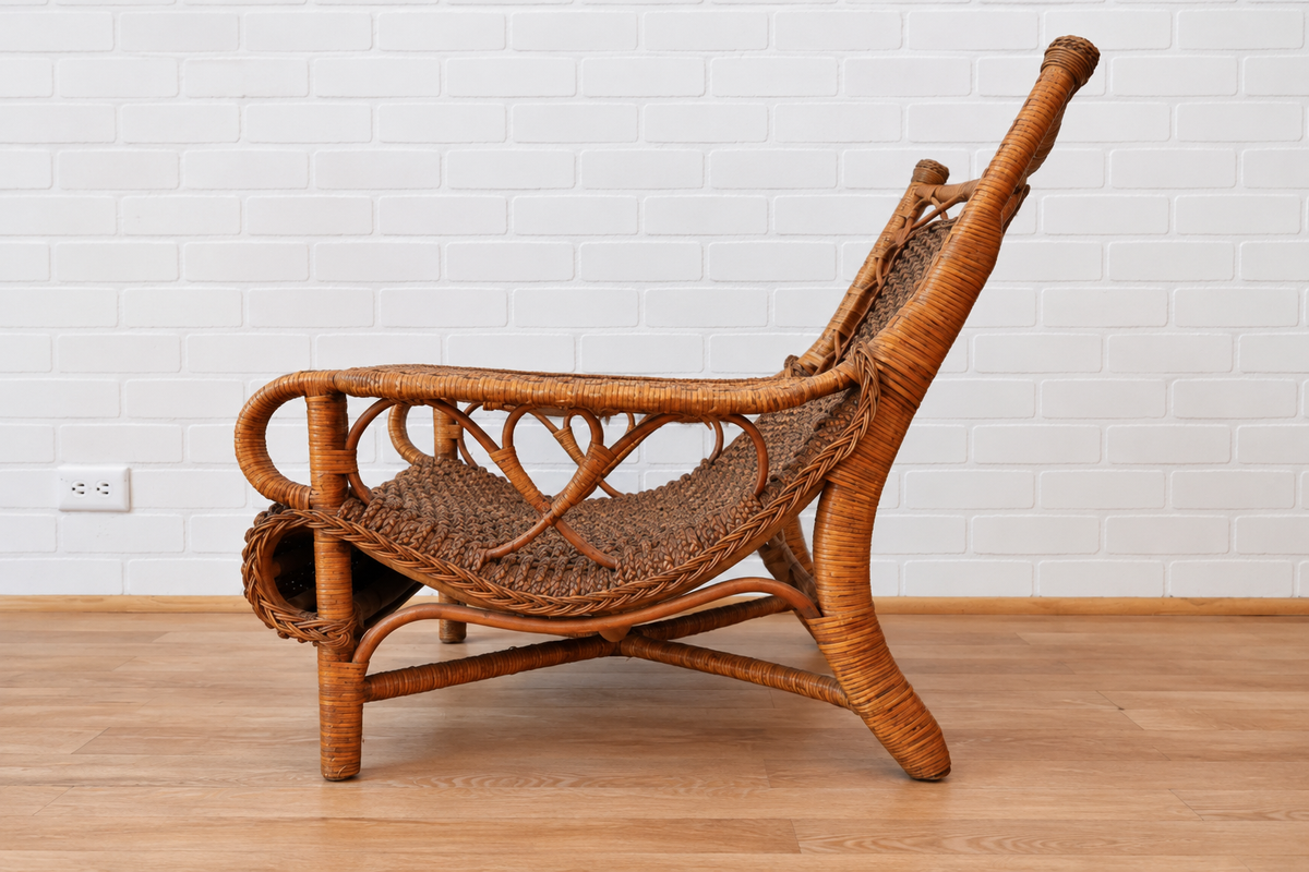 Pair of Rattan Lounge Chairs