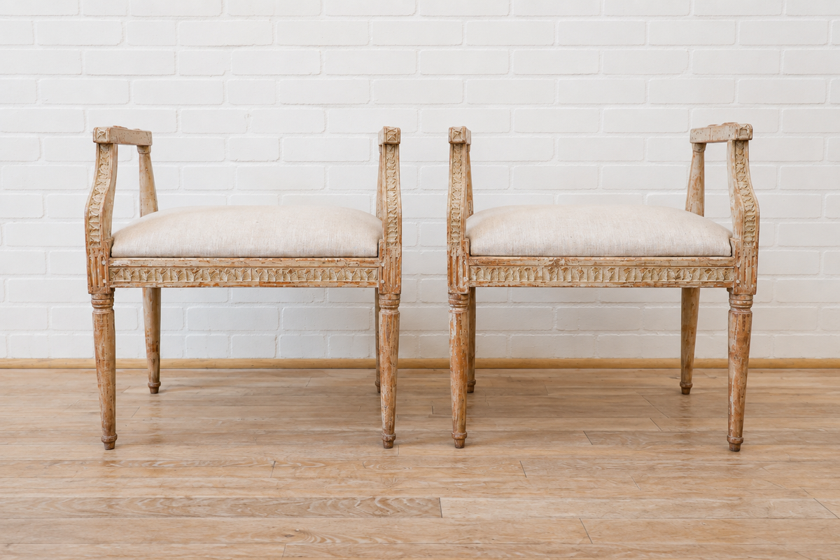 Pair of Swedish Gustavian Benches (SOLD)