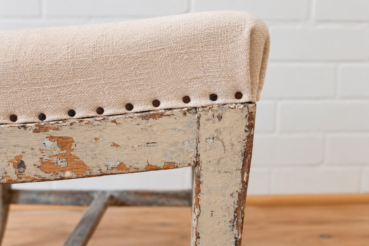 Pair of Painted Swedish Gustavian Stool
