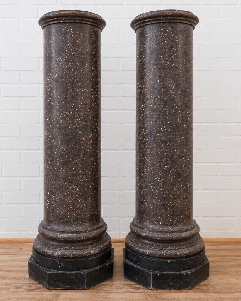 Pair English Scagliola Columns