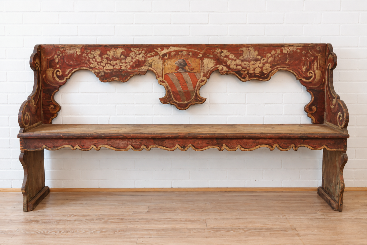 18th cent. Italian Tuscan Painted Bench