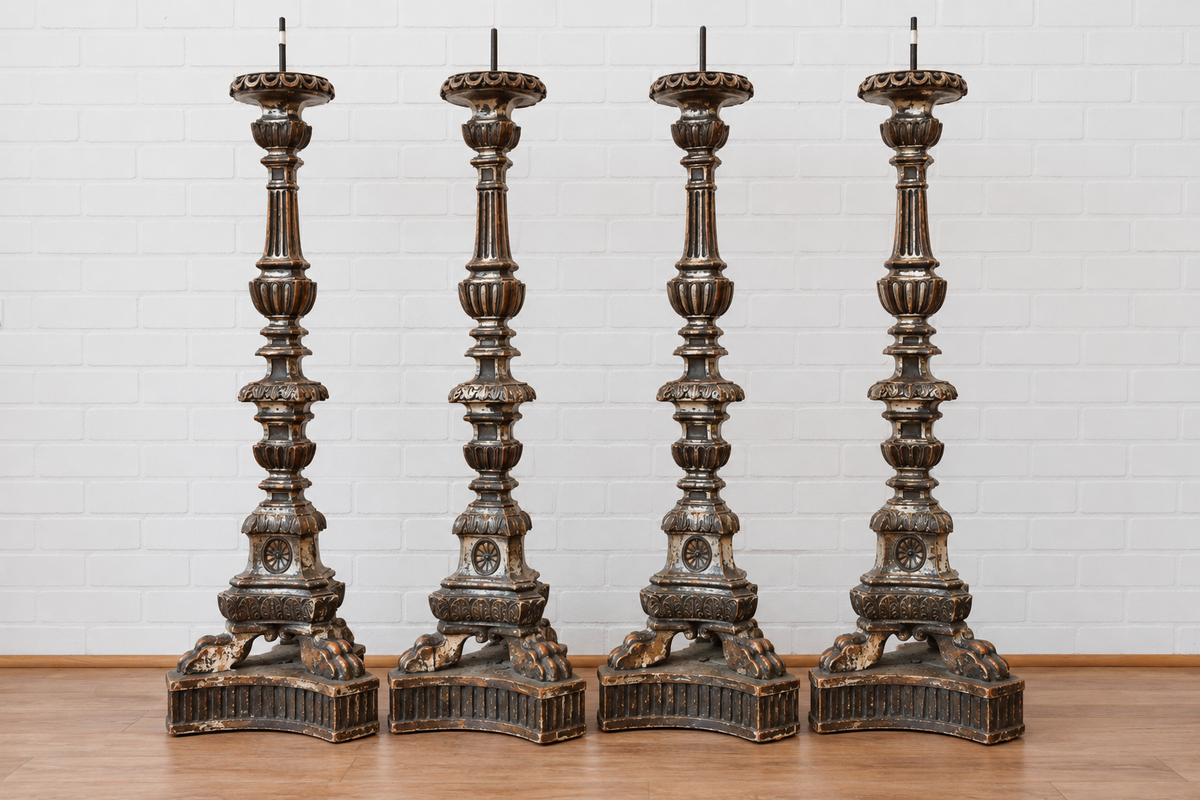Set of 4 18th cent. Italian Candle Sticks