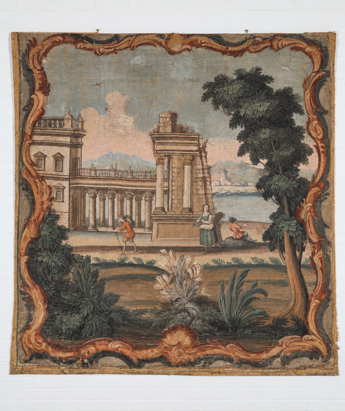 18th cent. French Painted Toile