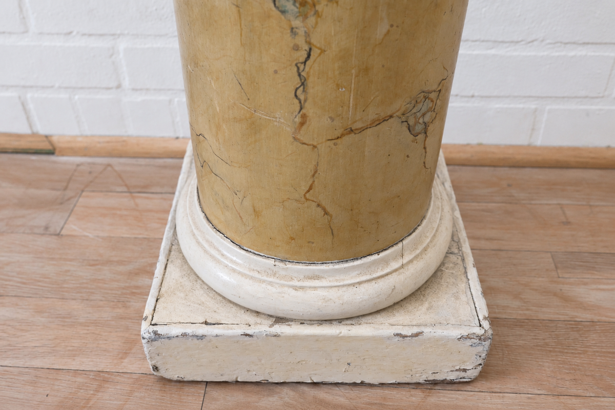 19th cent. Faux Marble Wood Column