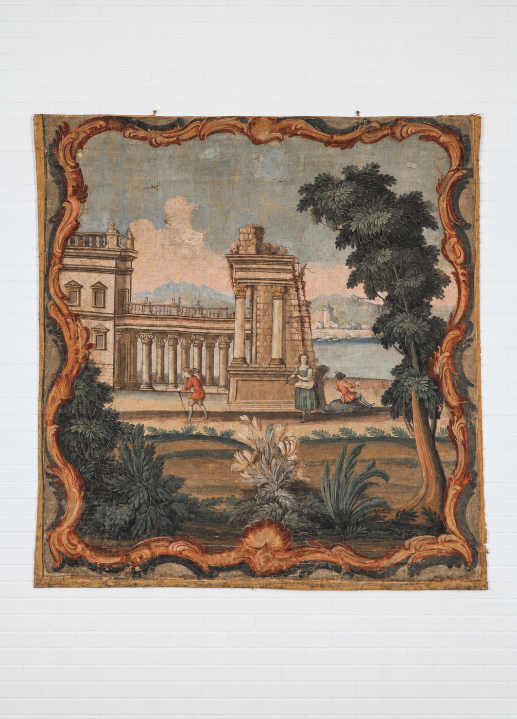 18th cent. French Painted Toile