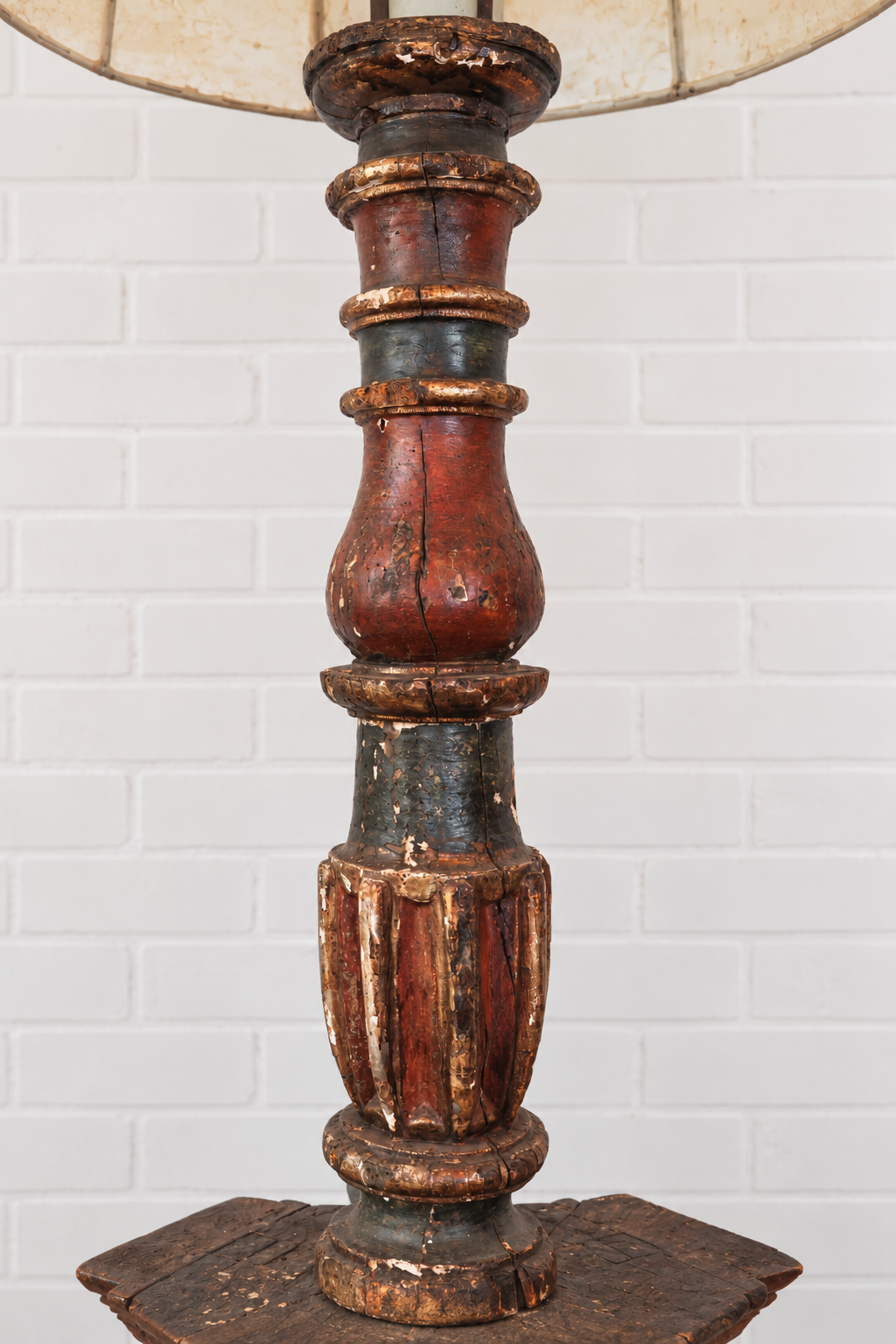 18th cent. Italian Carved and Painted Torchier