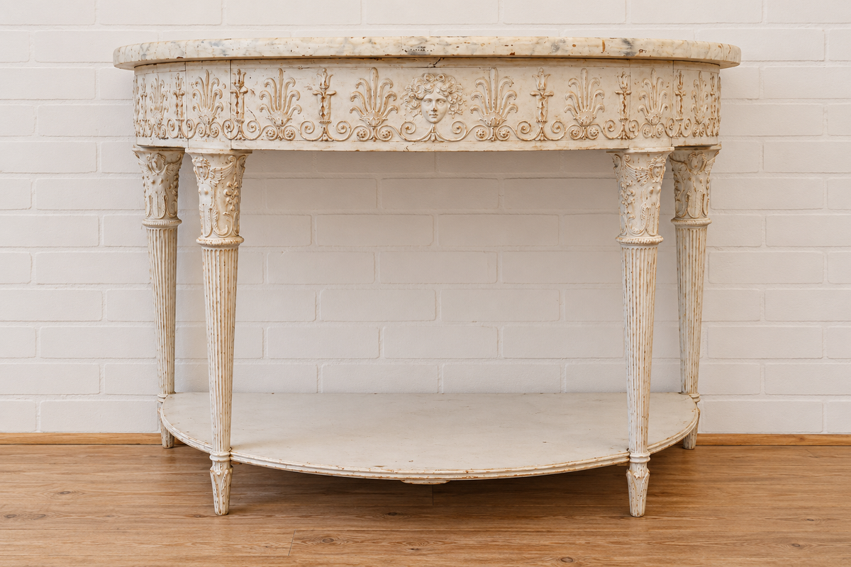 French Empire Painted Console Table