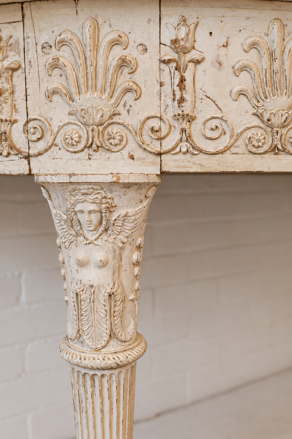 French Empire Painted Console Table