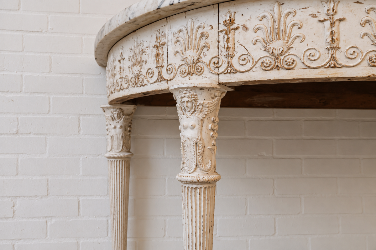 French Empire Painted Console Table