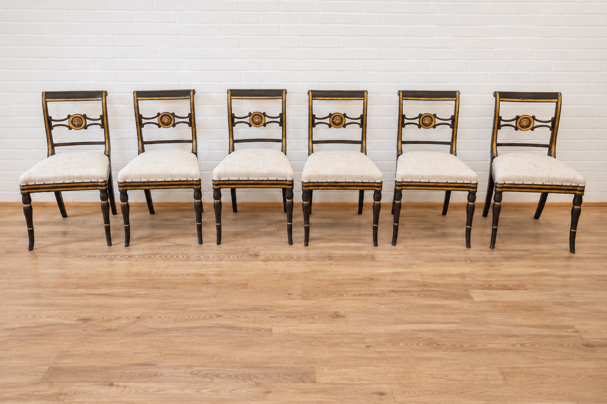 Set of 6 English Regency Side Chairs