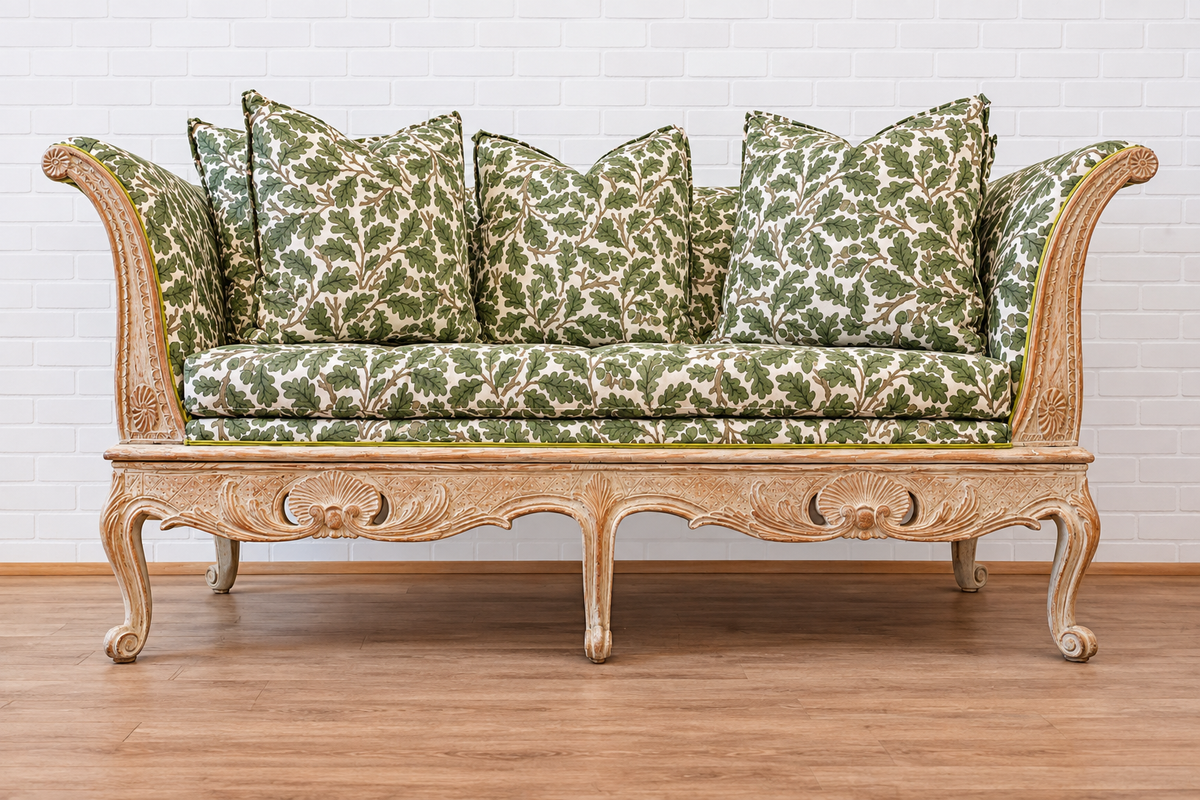 18th cent. Swedish Trags Sofa in Morris & Co Fabric