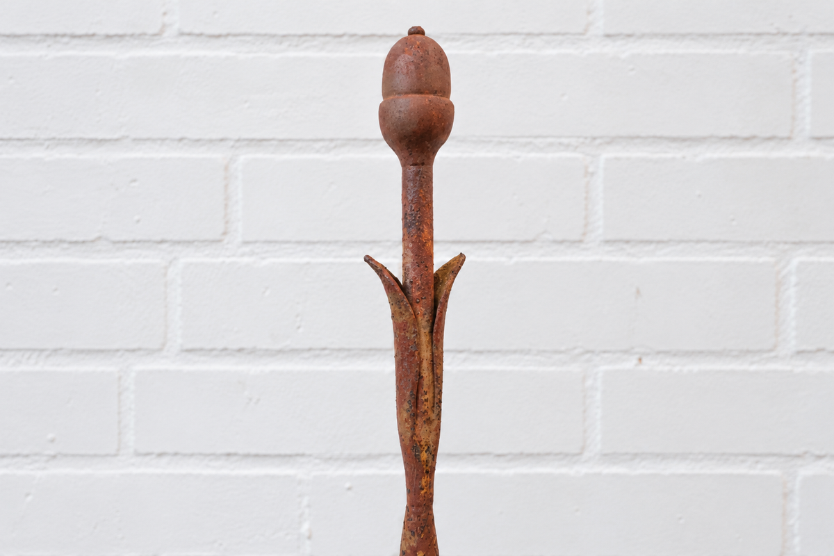 Pair English Cast and Wrought Iron Hat Stands