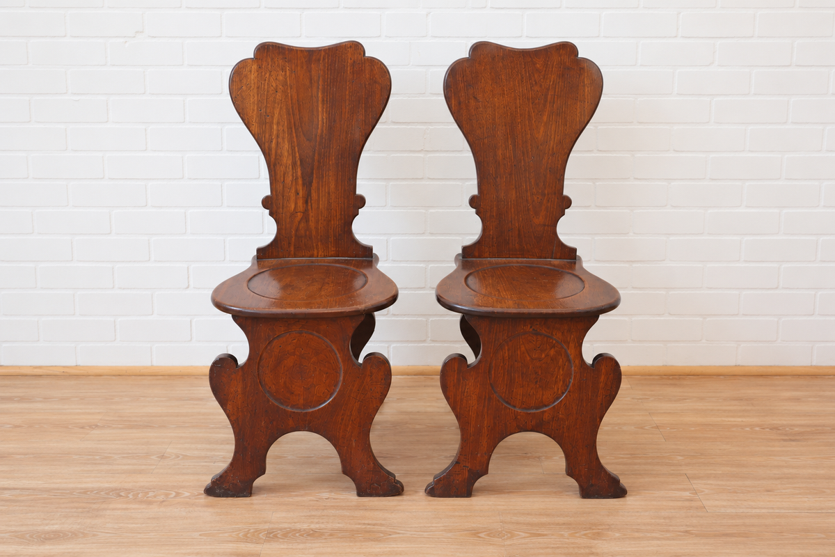 Pair of 19th cent. Sgabello Chairs