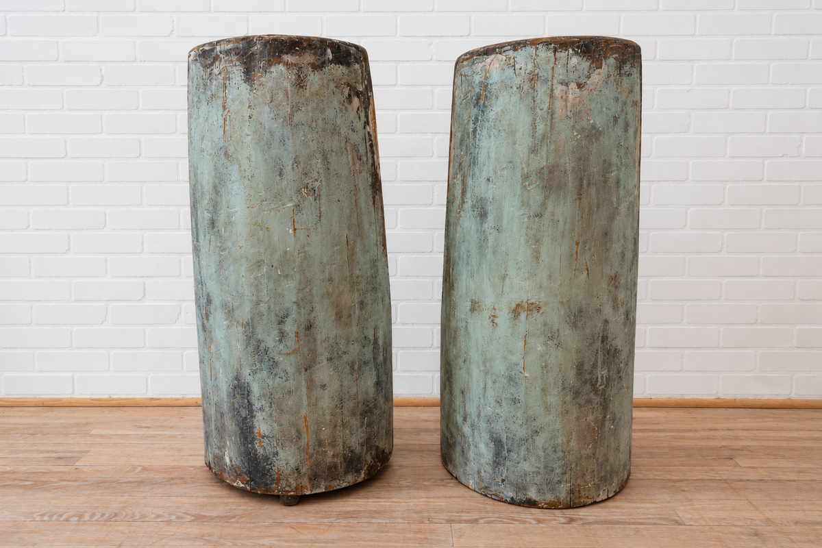 Pair of Swedish Kubbestols Chairs