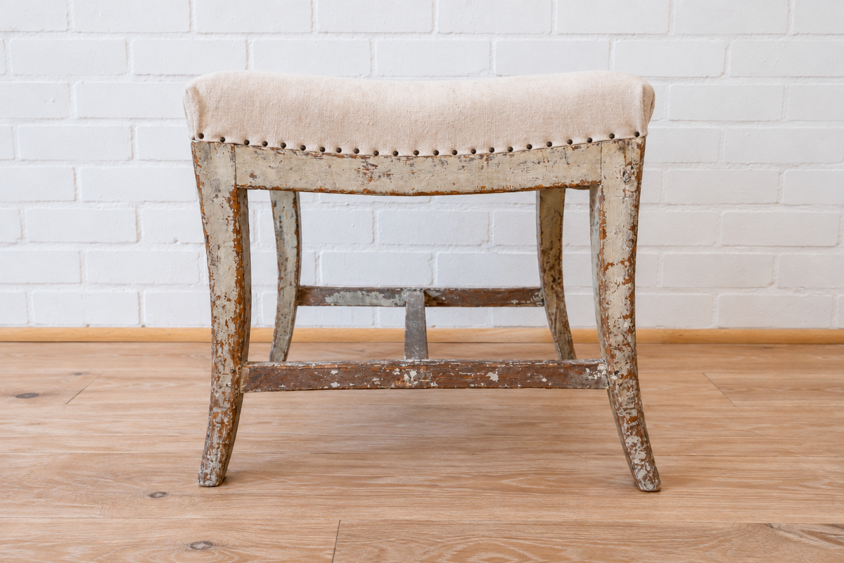 Pair of Painted Swedish Gustavian Stool