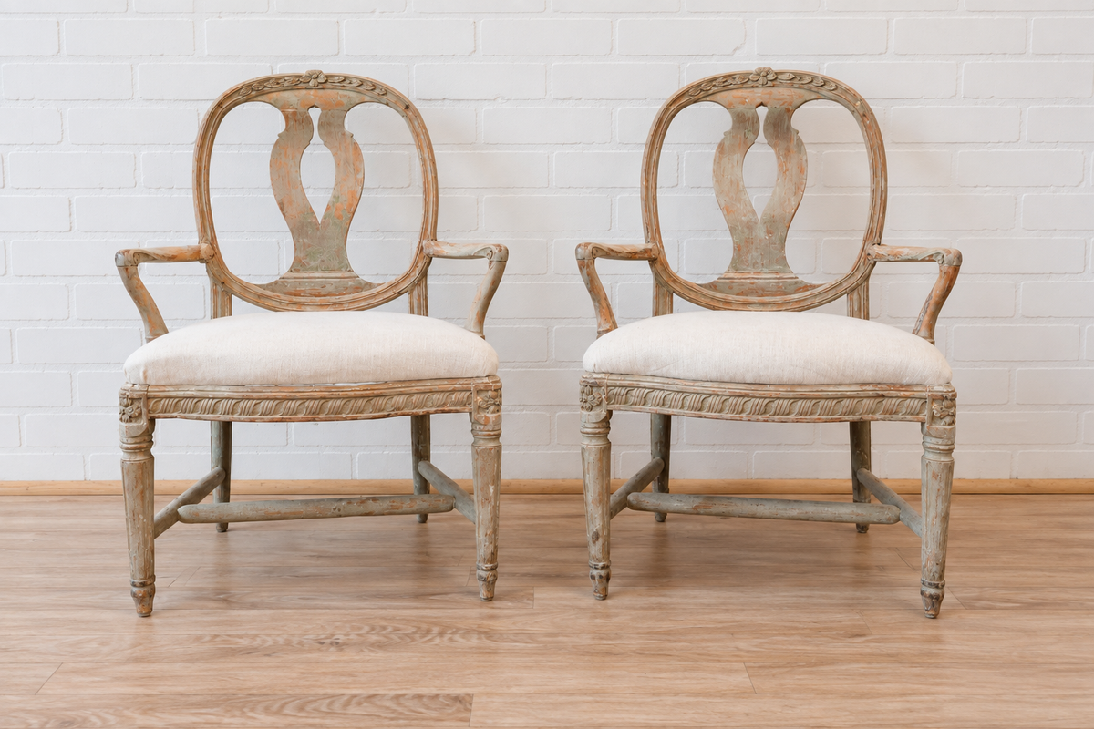 Pair of Swedish Gustavian Armchairs