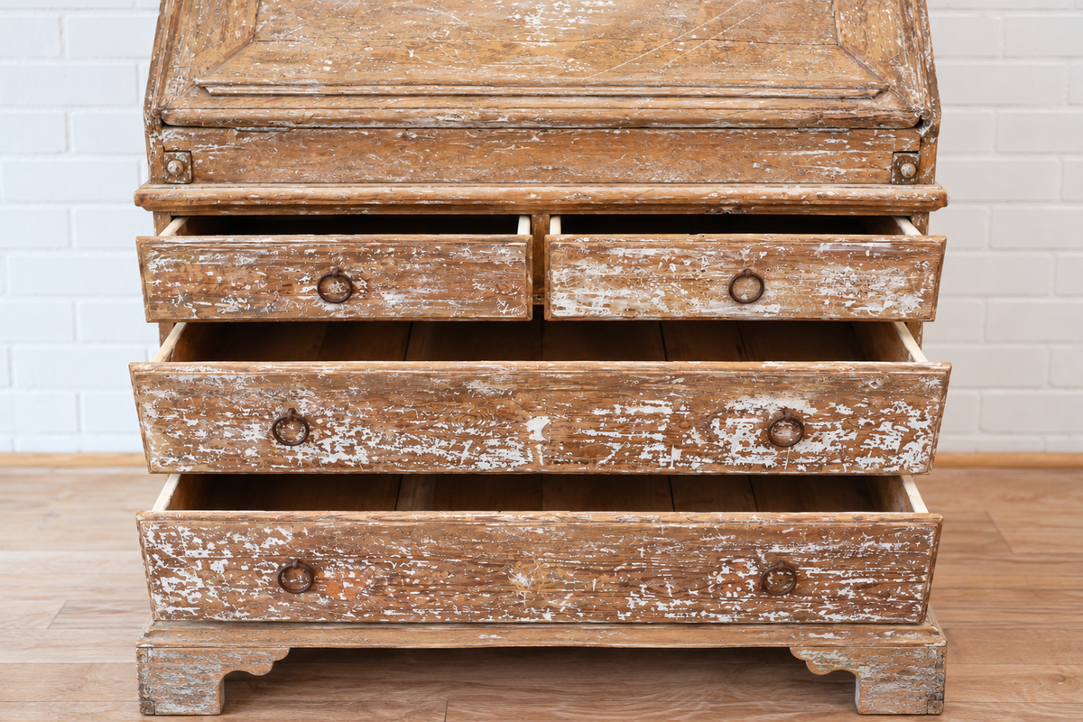 Swedish Rococo Secretary with Chinoiserie Eglomise