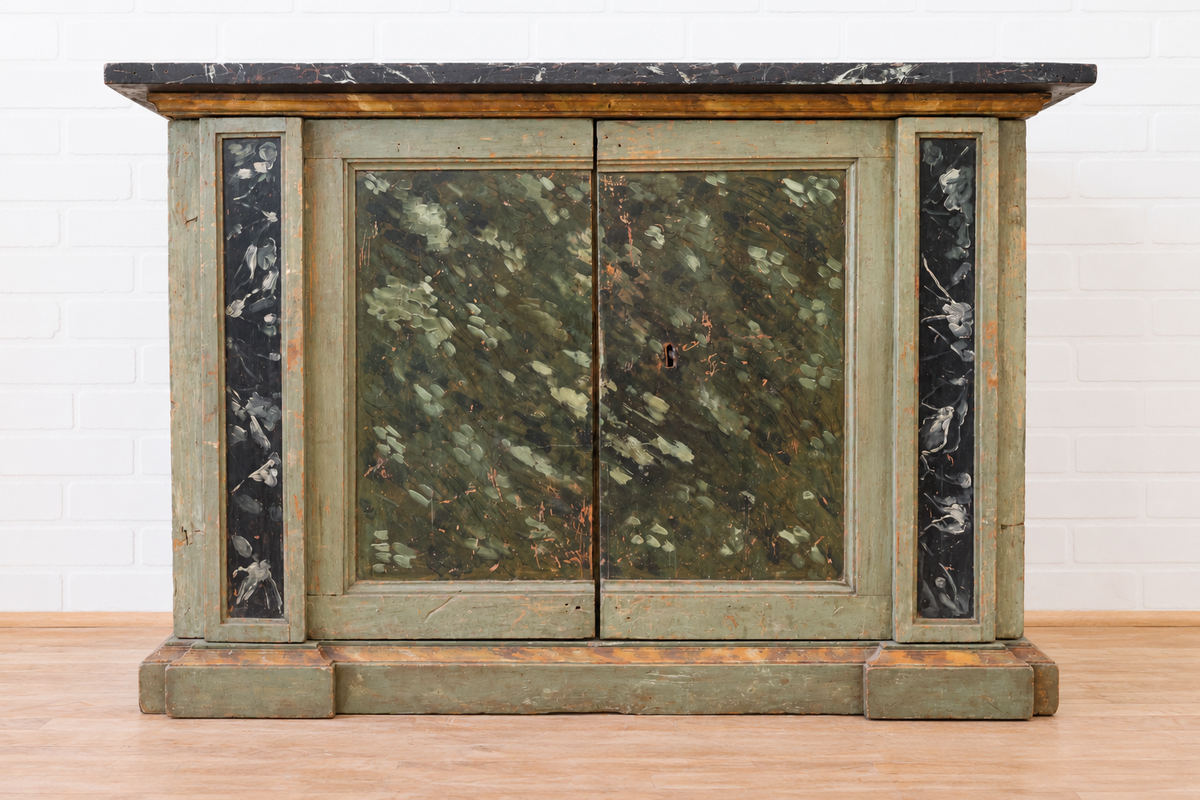 18th cent. Italian Faux Marble Cabinet