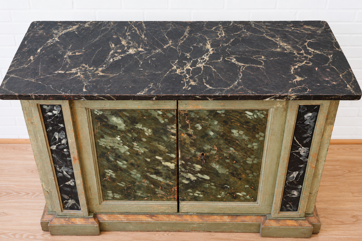 18th cent. Italian Faux Marble Cabinet