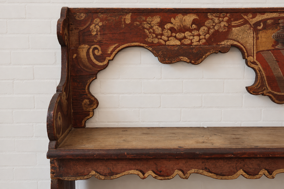 18th cent. Italian Tuscan Painted Bench