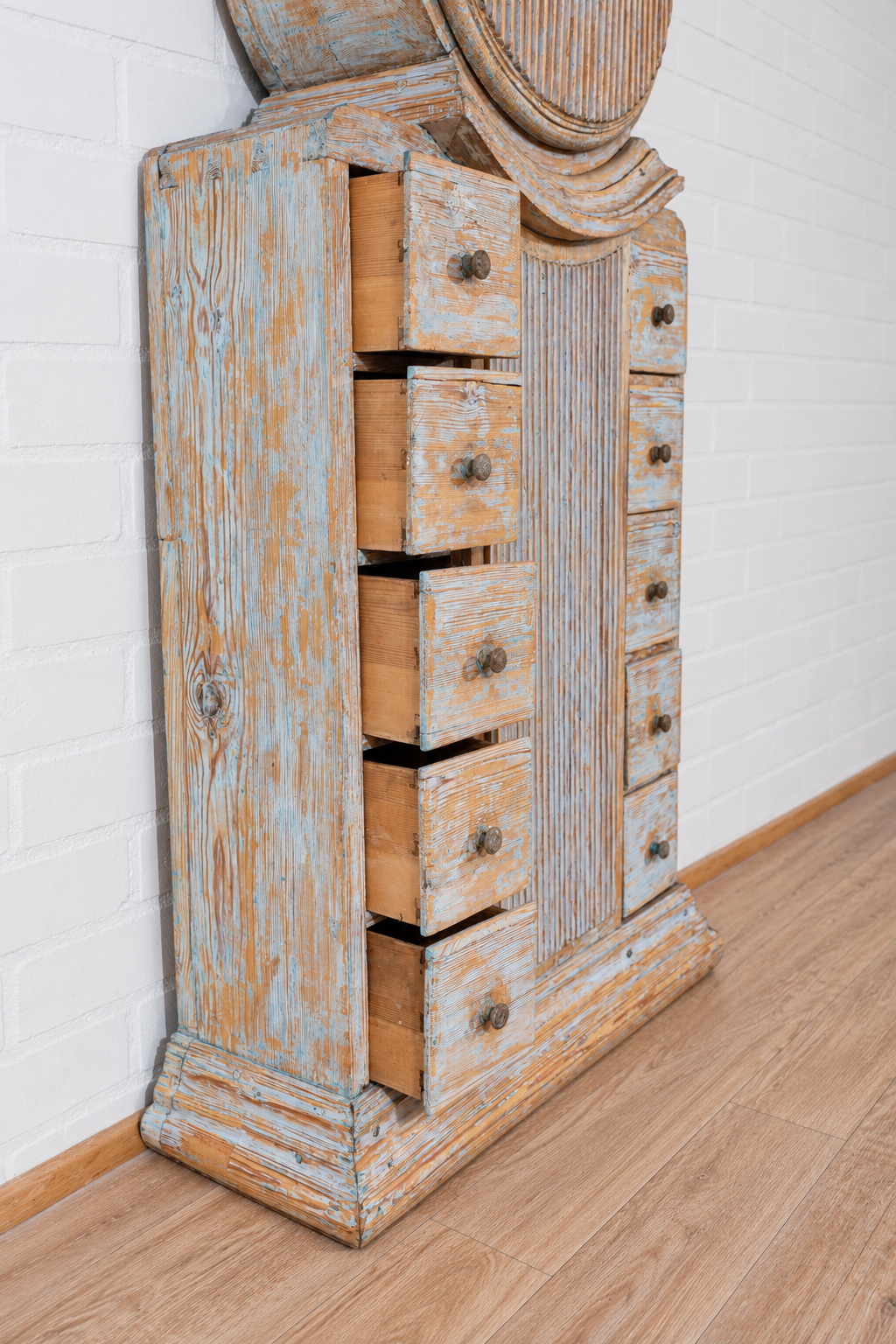 19th cent. Gustavian Swedish Tall Clock with Drawers