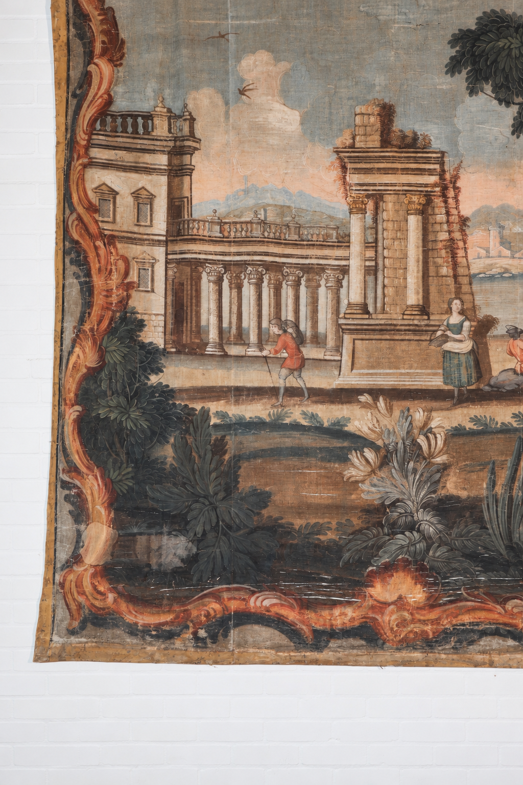 18th cent. French Painted Toile