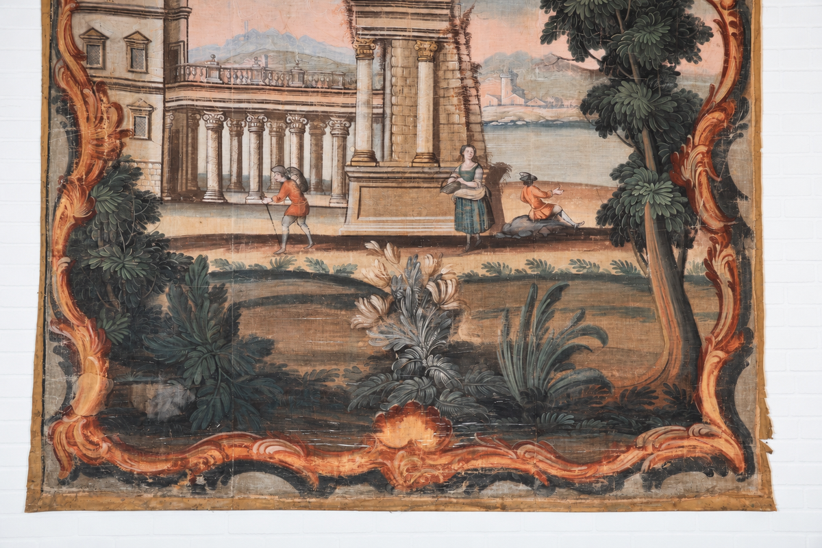 18th cent. French Painted Toile